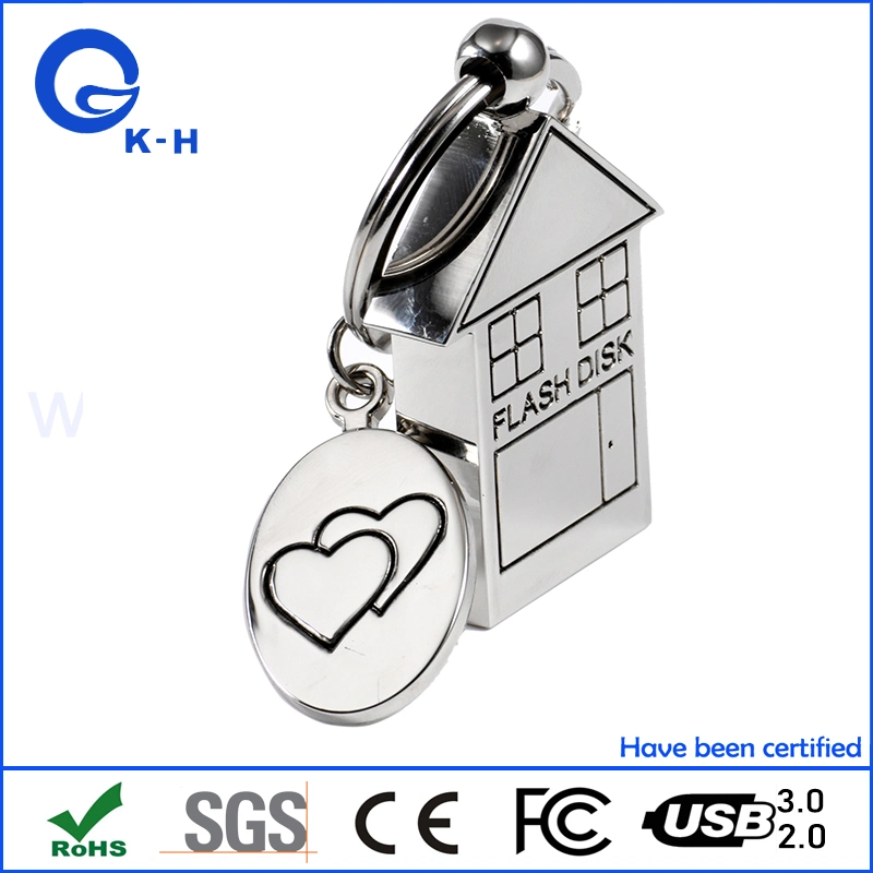 Popular Metal House Shape USB Storage 16GB 32GB 64GB