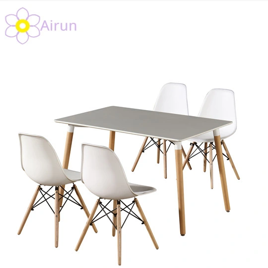 Scandinavian Simple Design Dining Room Furniture Wood Dining Table Set 4 Chairs