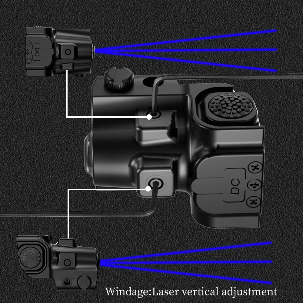 Visión láser táctica para montaje en carril de extendedora Picatinny para pistola Láser azul a prueba de golpes compatible con Glock 17 19