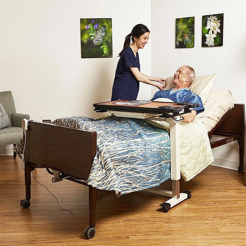 Hospital Furniture Wooden Adjustable Mobile Multifunction Electric Nursing Medical Beds for Home Care