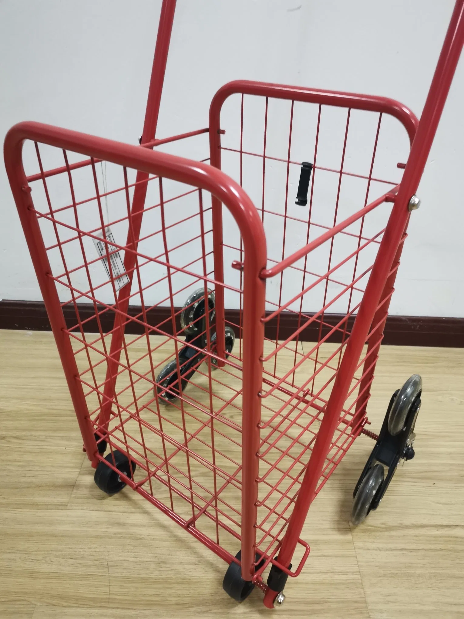 China Durable Lightweight Folding Metal Grocery Trolley Portable Supermarket Push Cart for Sale