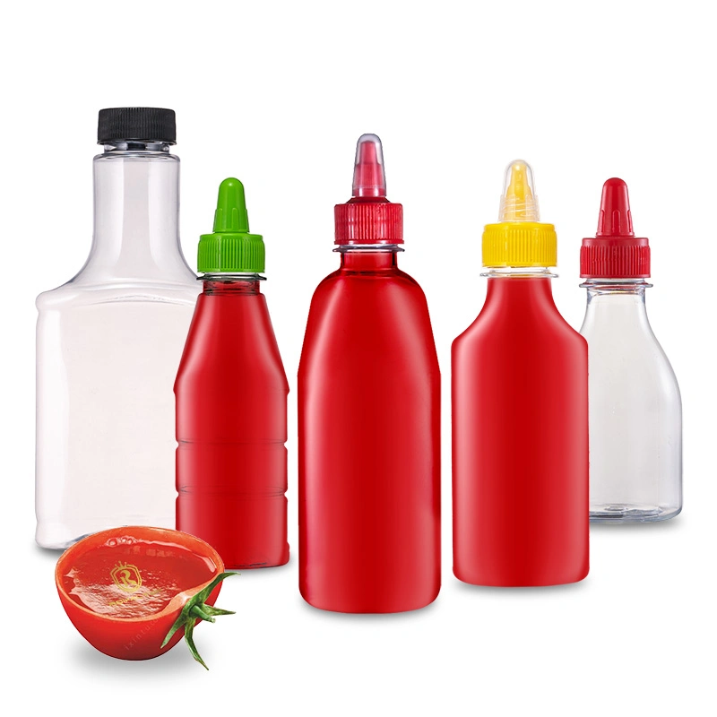 Plastic Hot Sauce Chili Squeeze Sauce Bottle Pet 200ml 250ml 350ml Plastic Bottle for BBQ Ketchup Packaging