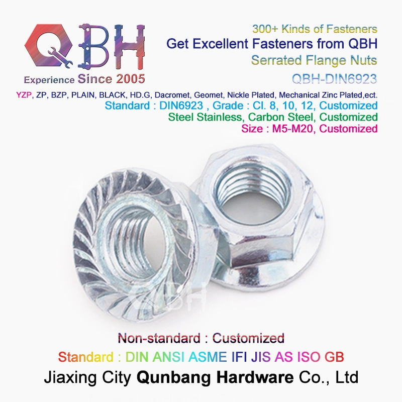 10%off Qbh Cold Forging Ss 304 316 DIN 6923 M5 to M20 Fastening Stainless Steel Flange Serrated Toothed Nut Building Construction Machinery and Equipment Part