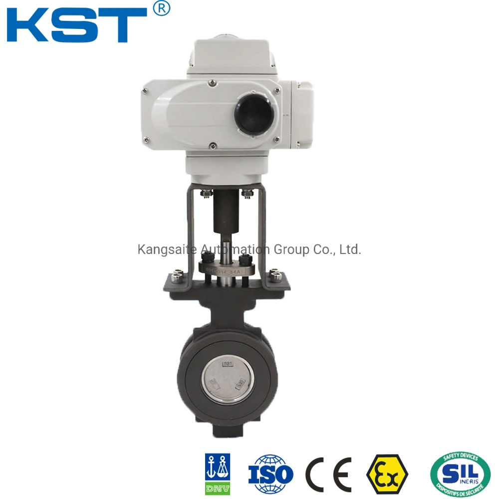 ضغط منخفض (PN&lt; 1.6MPa)، KST/KT/OEM CE، ISO9001، FDA، API، DNV Electric Butterfly Valve