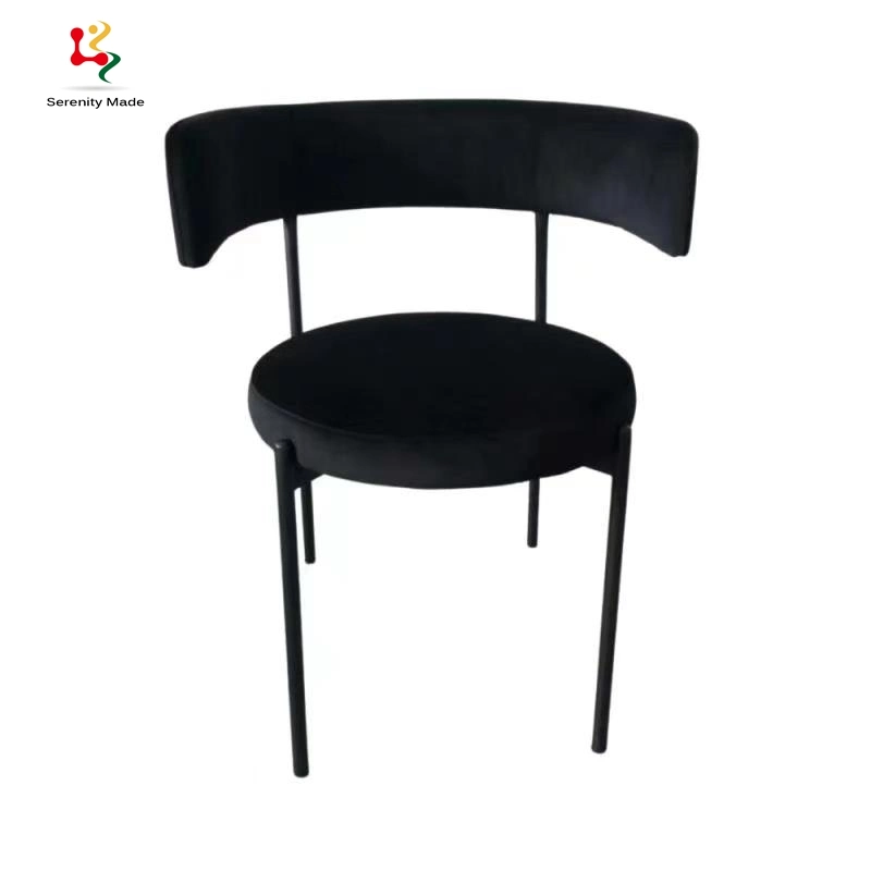 Restaurant Furniture Event Iron Frame Velvet Frame Stacking Dining Chair