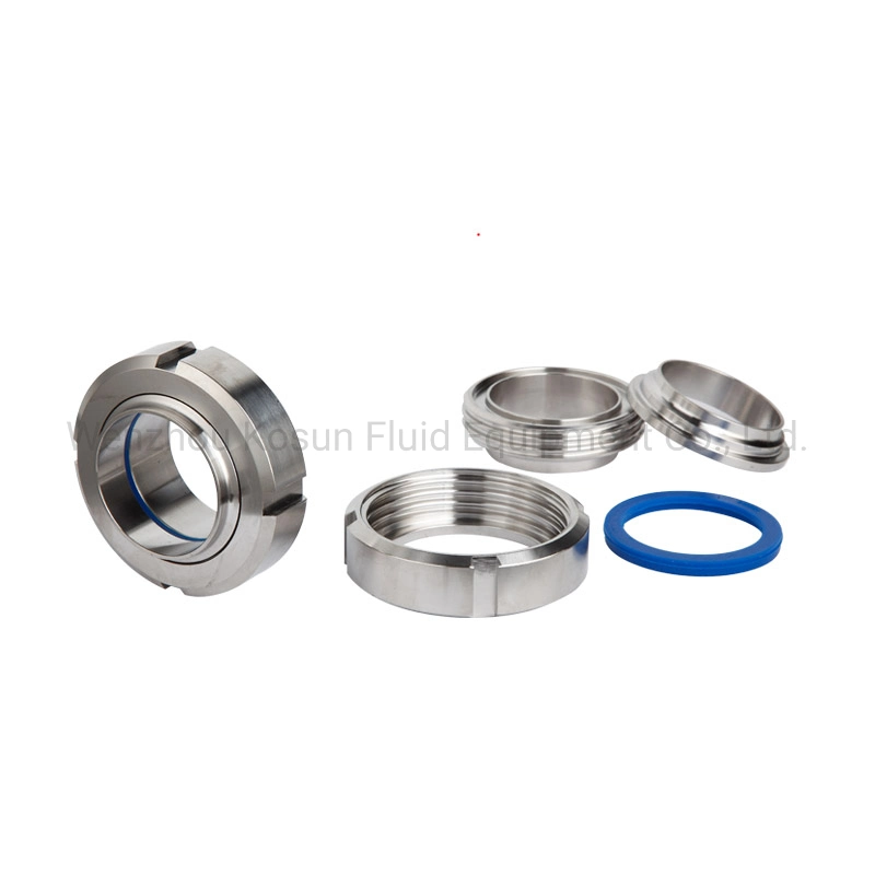 Hygienic Sanitary Screw Thread SMS Rjt Idf ISO DIN 11851 Round Slotted Nut Weld Male Part Liner 304 316 Ss Stainless Steel Union