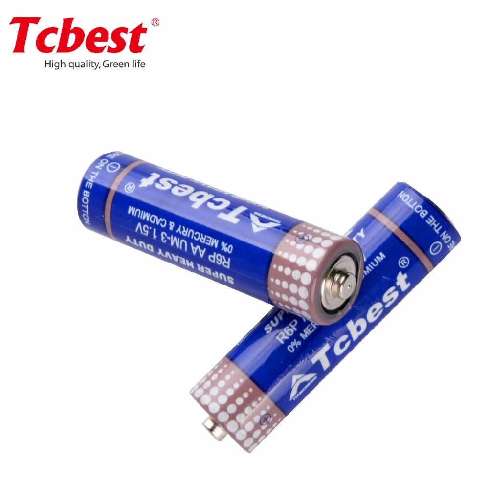 Non Rechargeable Battery Primary AA Battery R6p 1.5V Carbon Zinc Dry Battery