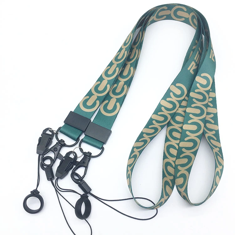 Benutzerdefinierte Logo Lanyards Schlüsselanhänger Hohe Qualität Werbegeschenk Artikel Giveaway Sets Polyester Vollfarbdruck Halsband Lanyard Pen Halter Mit Silikonring