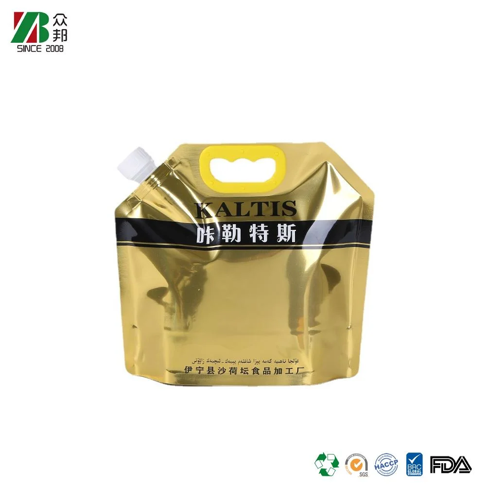 Custom Printing Food Grade Beer Juice Water Stand up Spout Packaging Bag