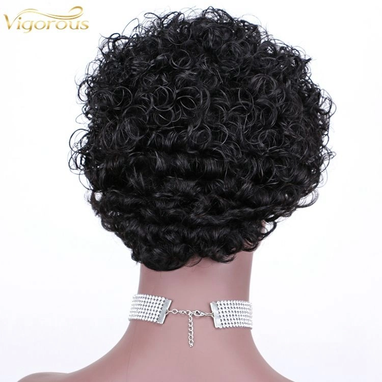 Cheap Short Bob Afro Curly Pixie Cut Wave Brazilian Real Human Hair