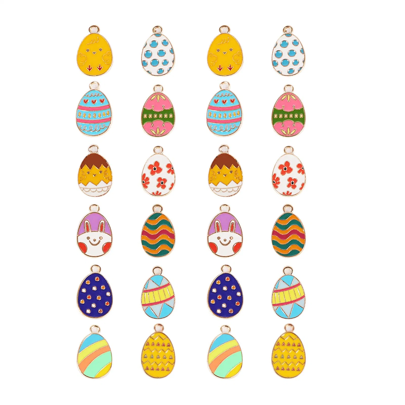 Los huevos de Pascua Charms - 24 pcs encanto huevo de Pascua Pascua Esmalte Colgante Charms PARA REALIZAR BISUTERÍA Pulsera Collar Arete haciendo bricolaje manualidades