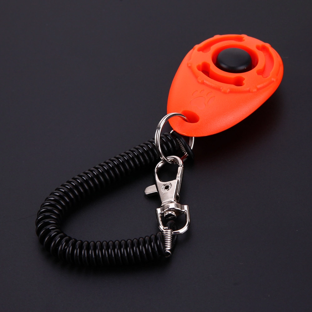 Pet Trainer Pet Dog Training Dog Clicker Adjustable Sound Key Chain and Wrist Strap Doggy Train Click