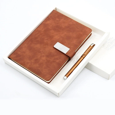 Business Magnetic PU Promotion Gift Leather Paper Printing Notebook