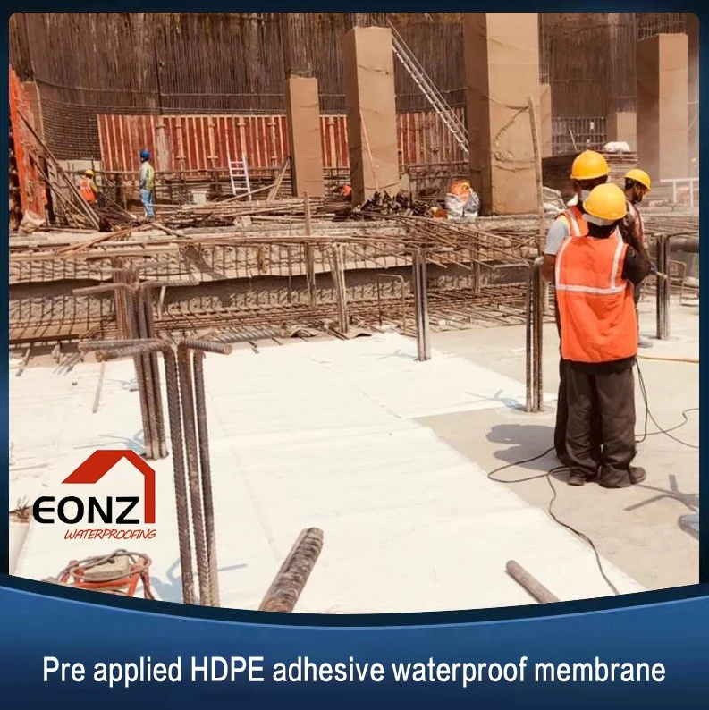 Self-Adhesive HDPE Pre-Applied Waterproof Membrane Building Materials