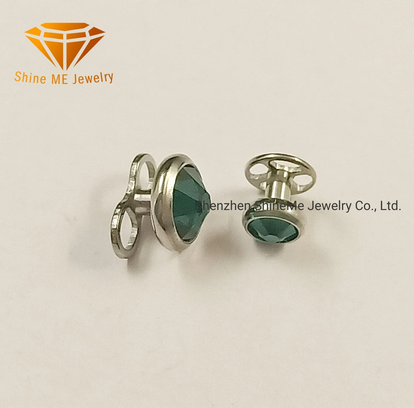 High quality/High cost performance  Fashion Jewelry G23 Titanium Body Piercing Green Stone Surface Anchor 	Tda-42