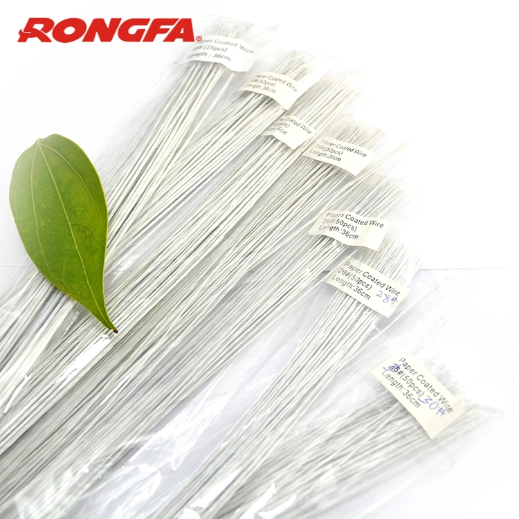 100PCS/Bag Paper Covered Stem Wire Flower Florist Iron Wire Gauge Paper Wrapped Iron Wire for Floral and DIY Crafts