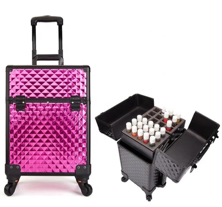 T-054unew Design chariot roulant en aluminium Cosmetics trousse à maquillage