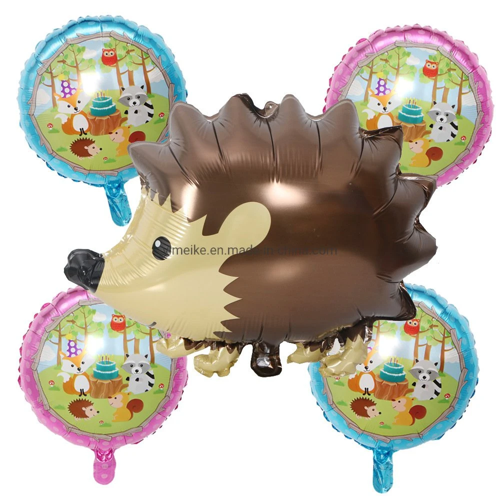 5 Balls Jungle Animal Fox Hedgehog Squirrel Balloon Set Baby Birthday Decoration