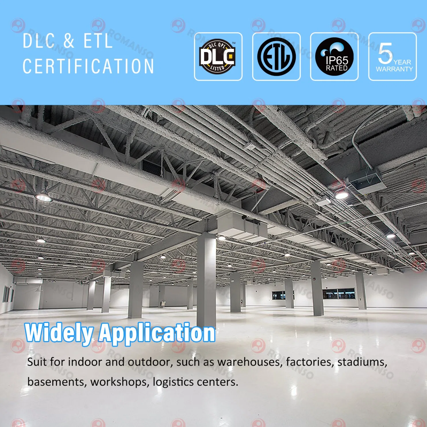 Hook Bracket Chain Installation ETL Dlc SAA CE 150W LED High Bay Light 100W Highbay LED Motion Sensor 200W 240W