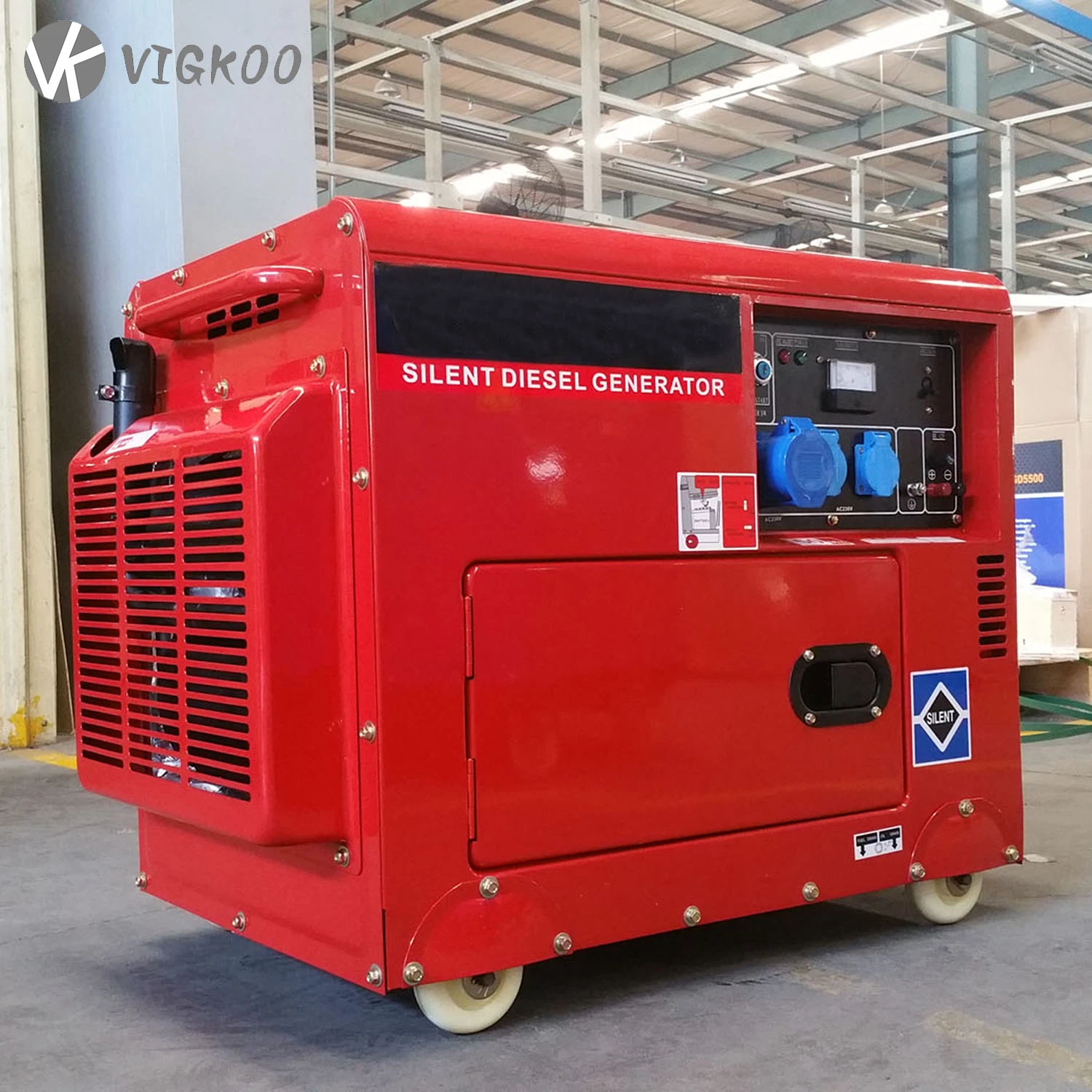 50Hz 5kw Vg-Dg6500s Portable Small Diesel Genset Silent Type with Wheel and Handle