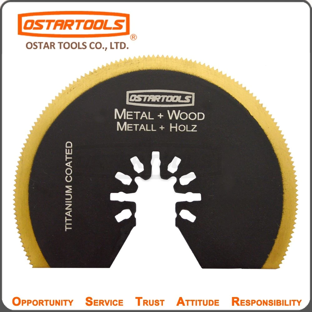 800-1407t 86mm (3-3/8") y 100mm (4") dientes planos bimetálicos de titanio Hoja de sierra oscilante