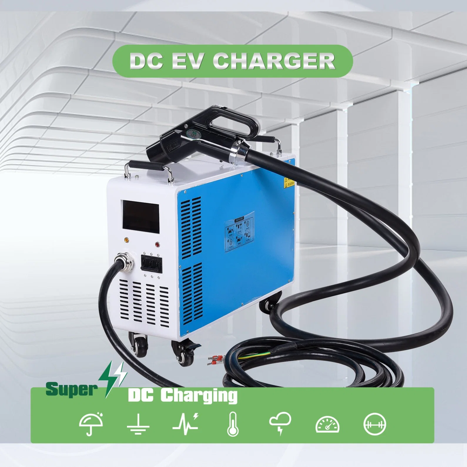 Cargador móvil DC EV CCS2 con conector estándar europeo Champion 15kW Estación de carga móvil para coches de nueva energía