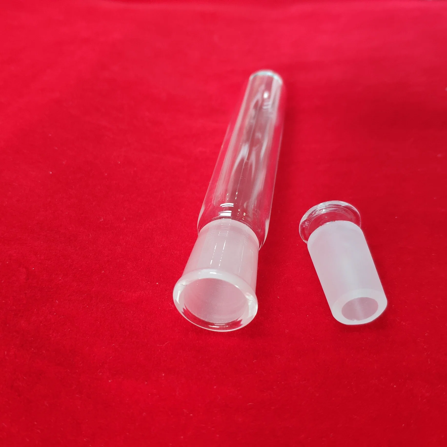 Vidrio de cuarzo de fondo redondo transparente de laboratorio de alta pureza resistente al calor Tubo de ensayo con parte superior esmerilada