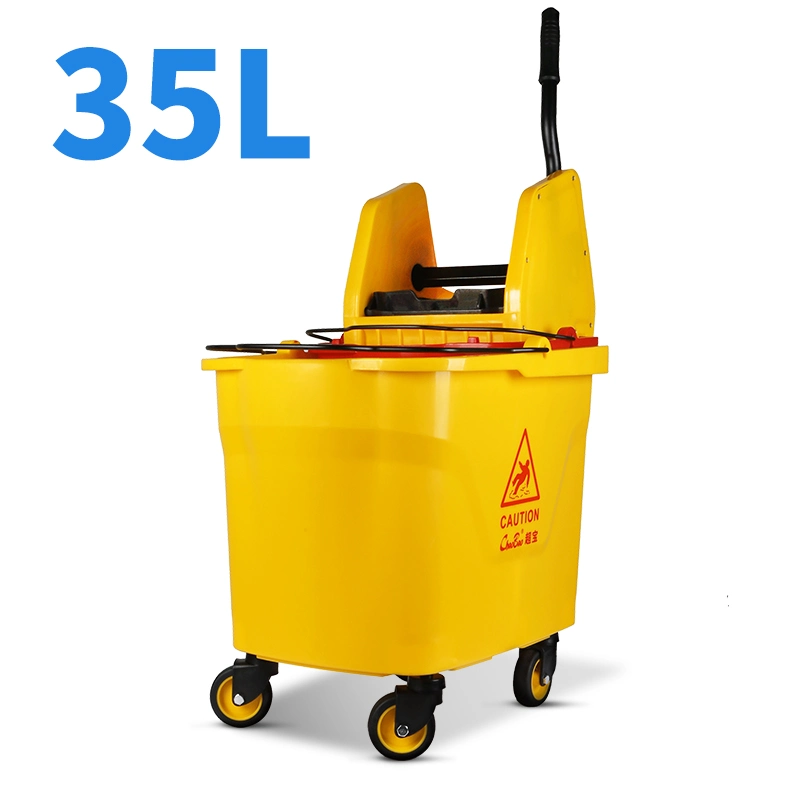 35L Down-Press Double Mop Wringer Trolley Mop Squeeze Bucket Mop Bucket