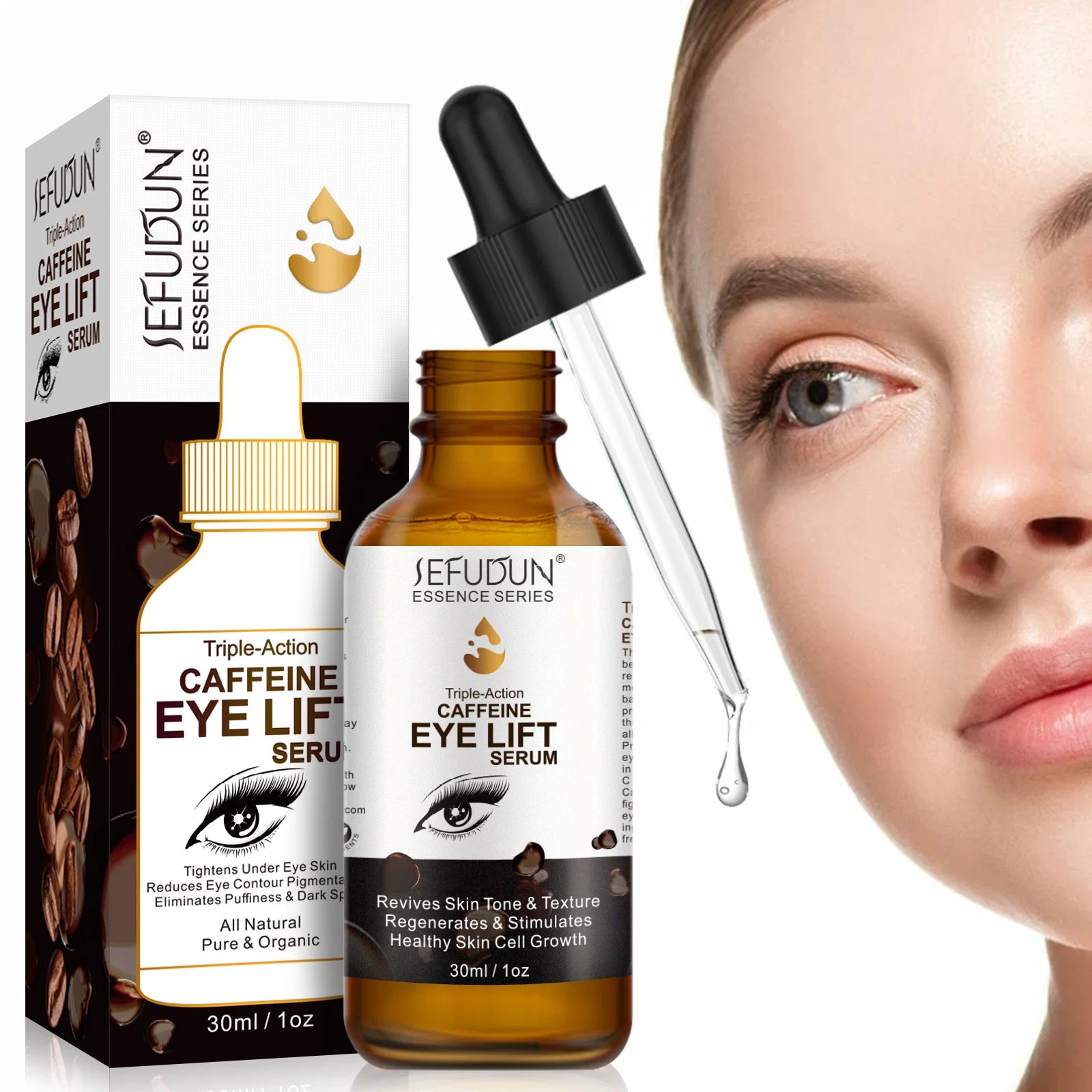 Feuchtigkeitsspendende Feuchtigkeitsbehandlung Straffende Stelle 30ml Kaffee Auge Lifting Essenz