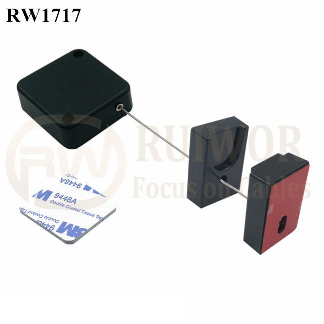 RW1717 Square Security Tether Plus Magnetic Clasps Cable Holder for Cell Phone Security Retail Display