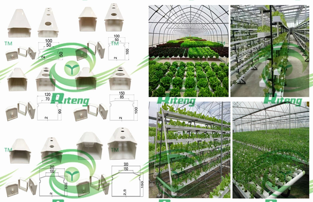 PVC sulco de plantio/Cultivo sem solo canaleta crescente Groove para produtos hortícolas