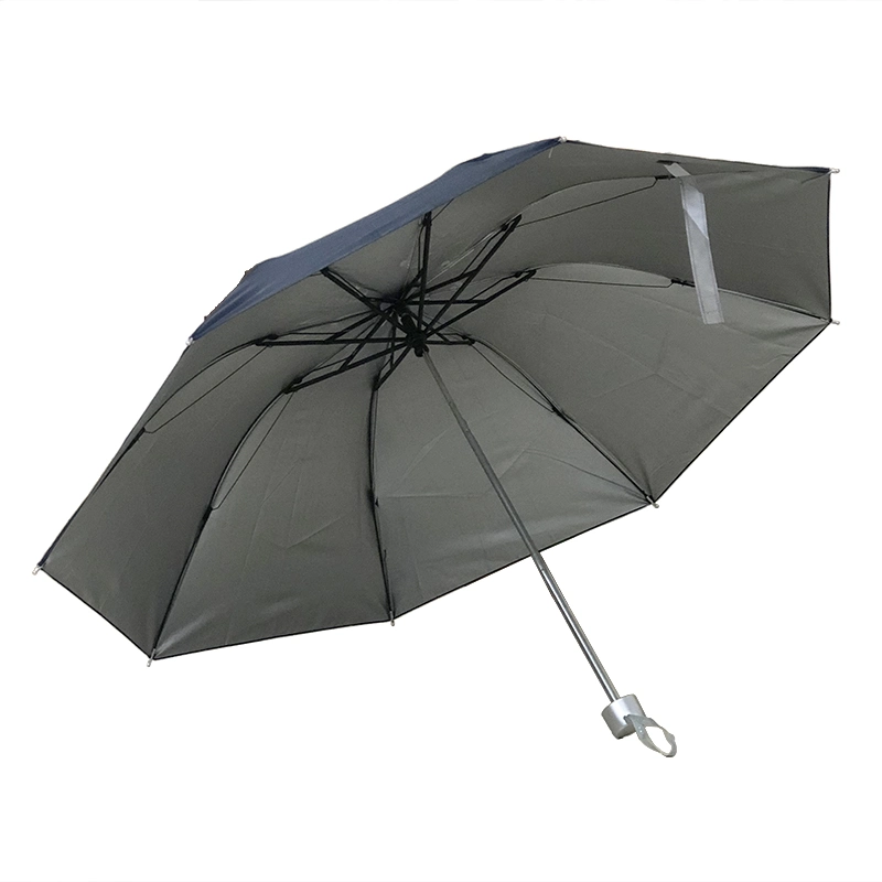 Personnalisation de base Vente en gros cadeau promotionnel verre d'argent réversible couché 3 Pliez un parapluie bon marché fabriqué en Chine