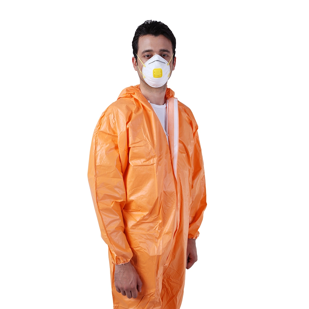 Isolation Jumpsuit Non Woven Protective Breathable Fully Body Impervious Disposable Hooded Coverall Suit