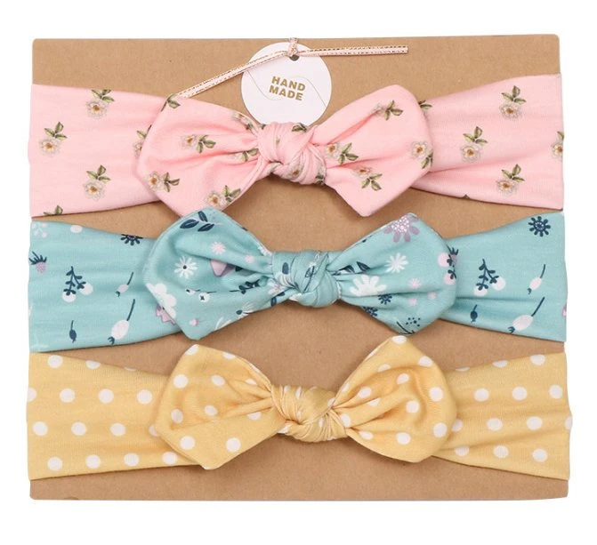 3PCS/Set Baby Headbands for Baby Girls Bow Knot Turban Floral Print Kids Hair Bands Newborn Headwear Baby Hair Accessories