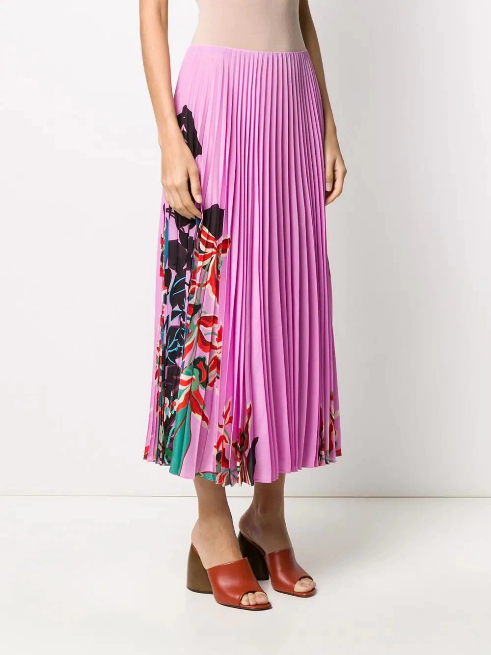 Women Fashion Floral Print Maxi Wholesale/Supplier Custom Private Label Pleated Skirt