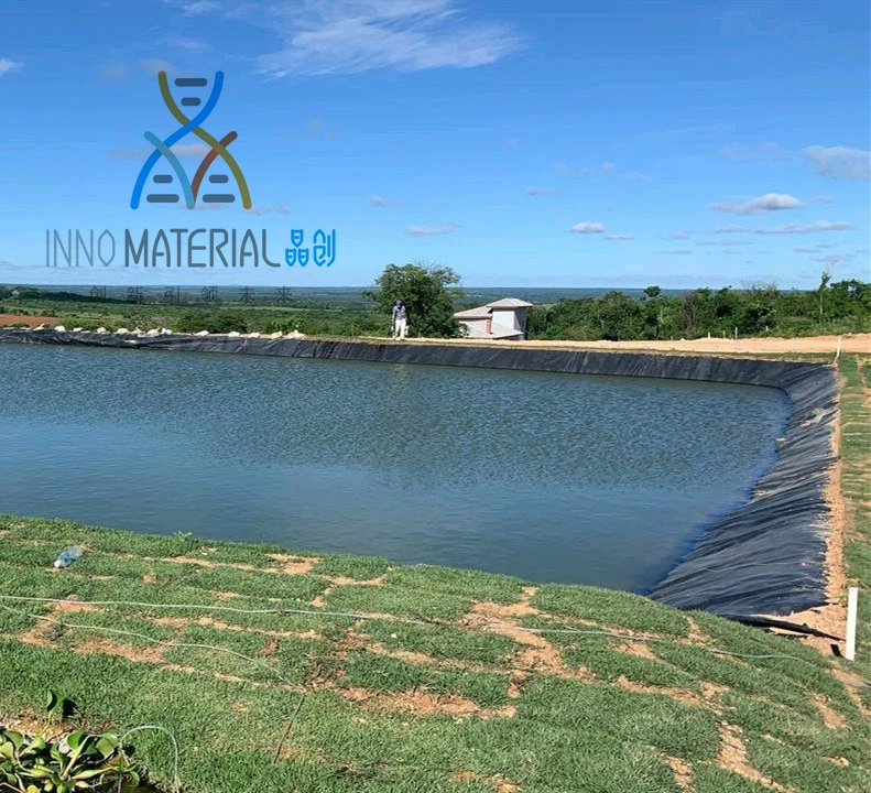 Impact Resistance HDPE Inno Paper Roll +Woven Geotextile Fish Pond Liner Smooth Geomembrane