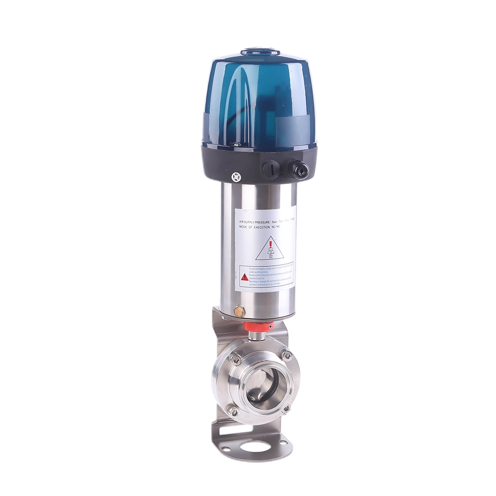 Stainless Steel Sanitary Pneumatic Butterfly Valves with 24V Control Cap