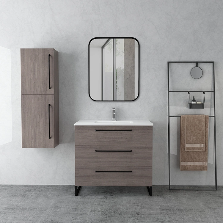 Hotel Toilet Furniture Waterproof Wooden Luxury Chinese Cheap Bathroom Vanity Cabinet with Mirror