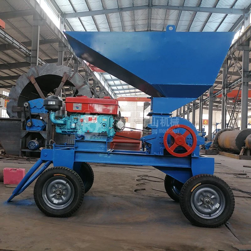 Zimbabué Gold Mining Equipamento máquina trituradora de rocha 8/10/12 Varas Dieseil Motor moinho de martelo Triturador de ouro a máquina