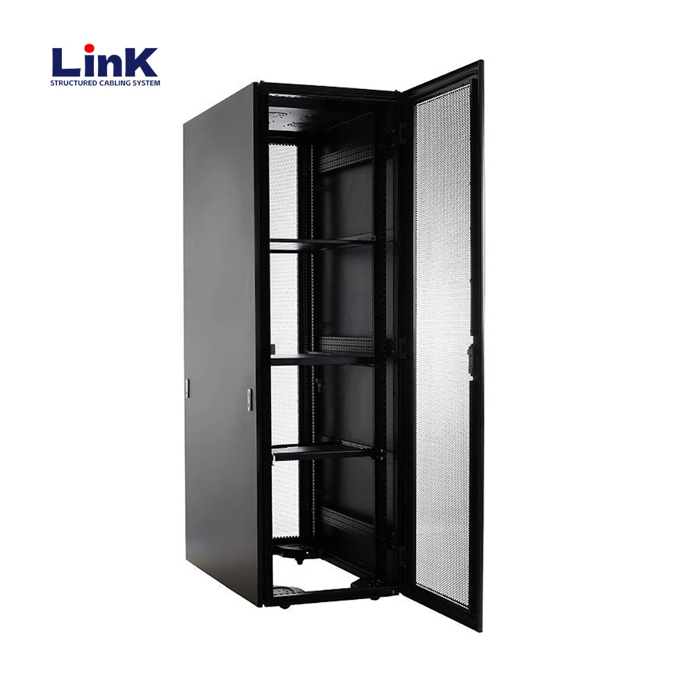 Floor Mounted Server Network Cabinet Rack Case with Dual Cable Management Rails