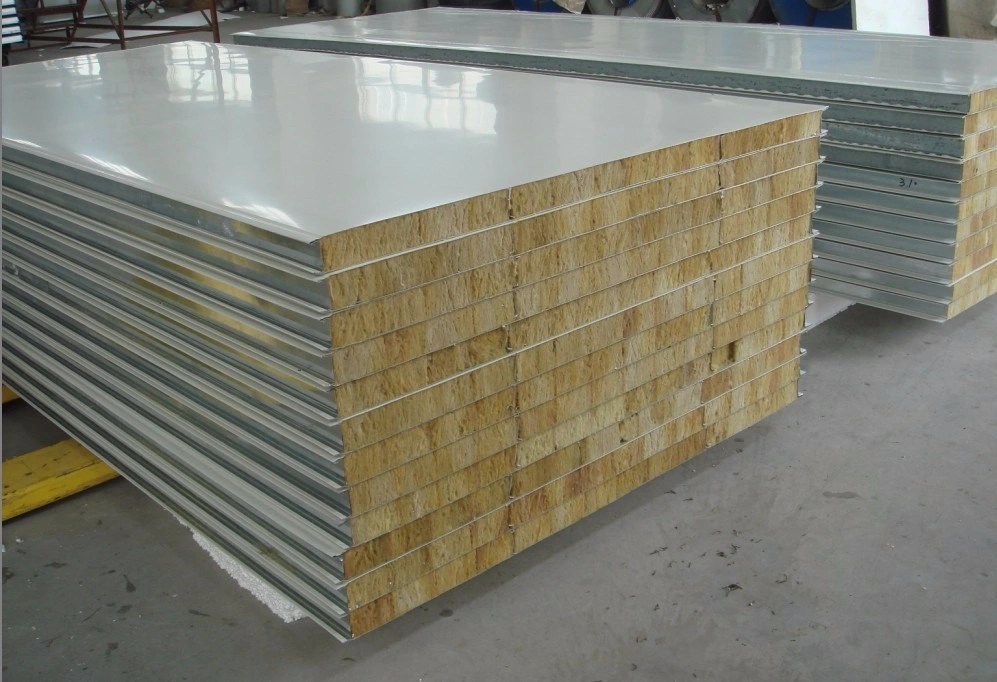 Light Weight Construction Material Board Fireproof and Heat Insulation Rock Wool Sandwich Panel