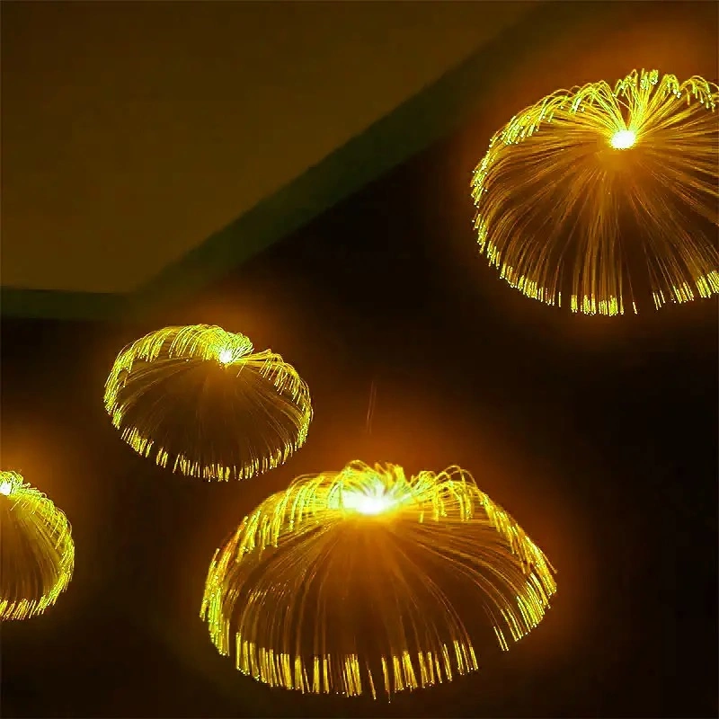 LED Colorful Optical Fiber Dandelion Light Network Bar Restaurant Light Wedding Ceiling KTV Decorative Jellyfish Chandelier