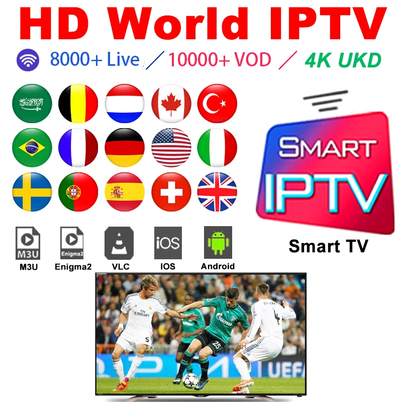 IPTV Suscripción Ott Ultra HD 4K VOD Películas y en vivo TV incluye Reino  Unido Deportes España Sueco Árabe EE.UU. Brasil países Bajos IPTV Canales  Smart TV Androd Ios cuenta - China