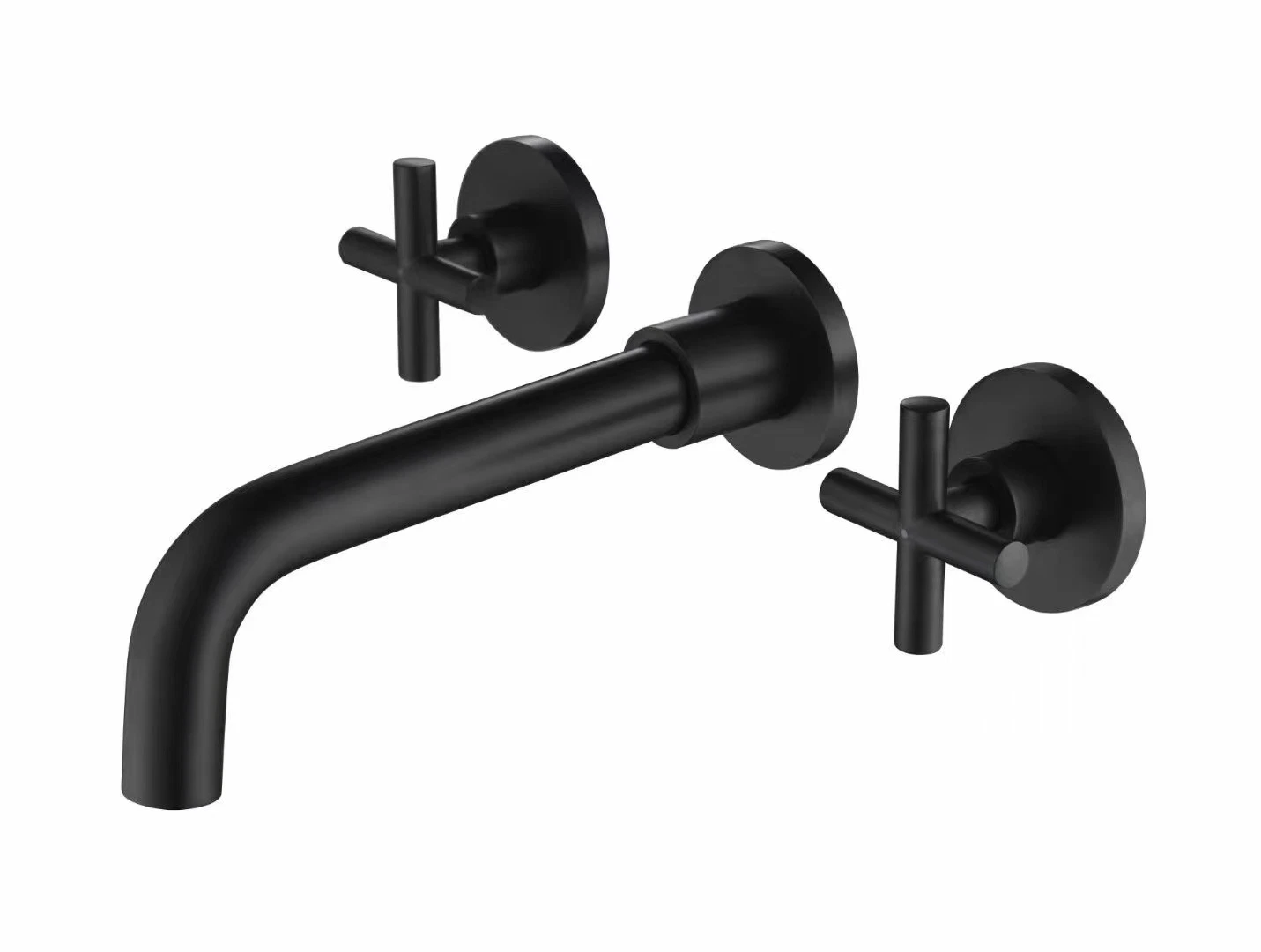 North American Styles Matt Black Finish Three Faucet Hole Bath Wash Basin Faucet