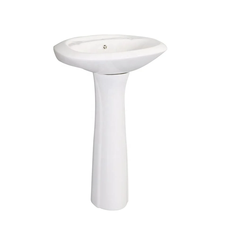 Popular Small Size Round Bathroom Hand Wash Sink with Pedestal Basin Ceramic