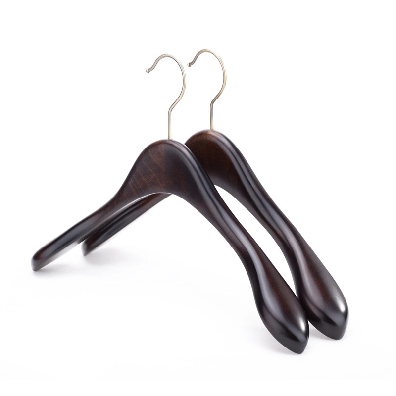 High-End Wooden Clothes Hangers of Quality Wood with Wide Shoulders for Coats/Suits Display; Good for Luxury Garment, Top Grade Luxurious Clothing Stores