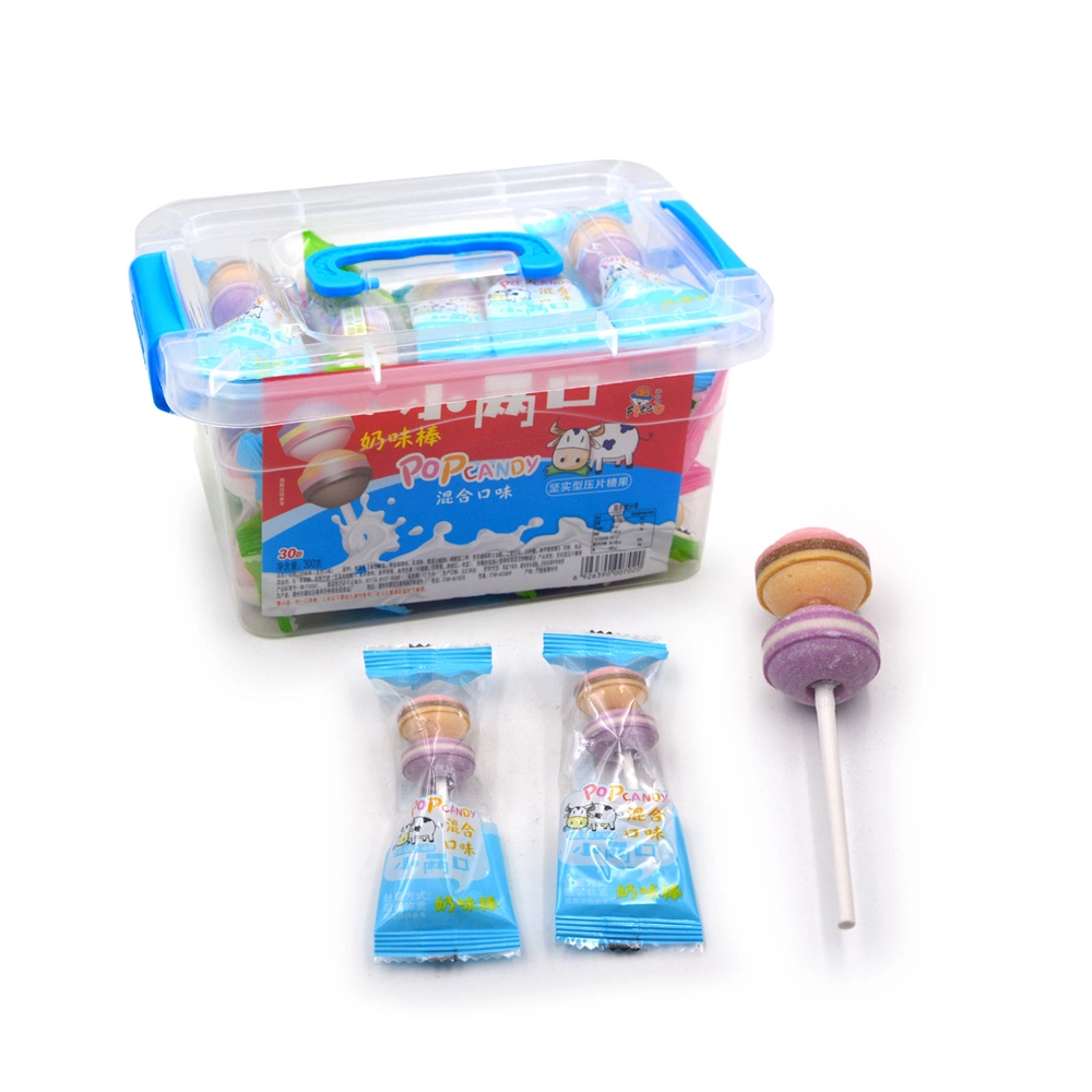 Milk Flavor Two Color Ball Lollipop Hard Candy