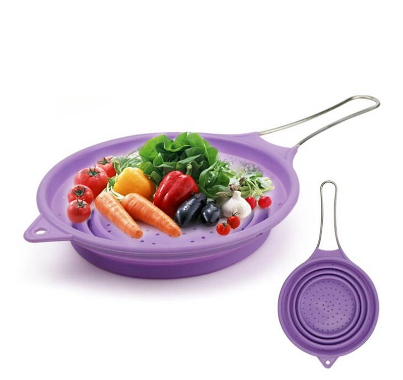 Outils de cuisine sans BPA silicone Panier de vidange de pliage