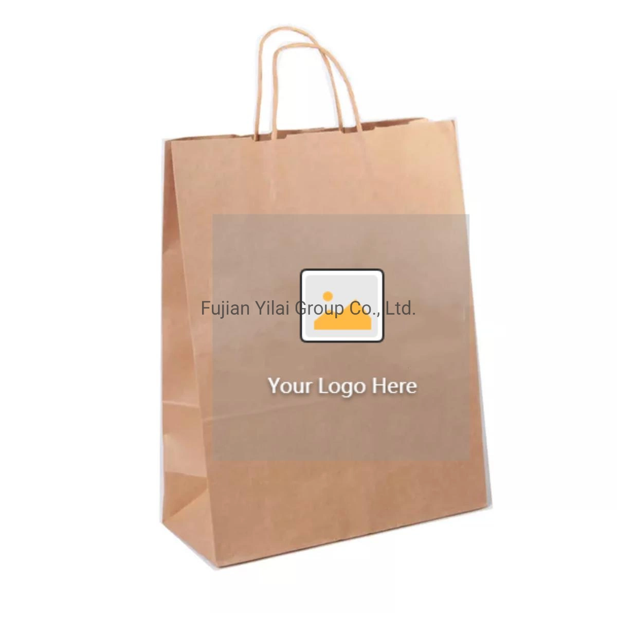 Barato Papel Kraft impressos sacos de compras pega plana de embalagens com seu próprio logotipo