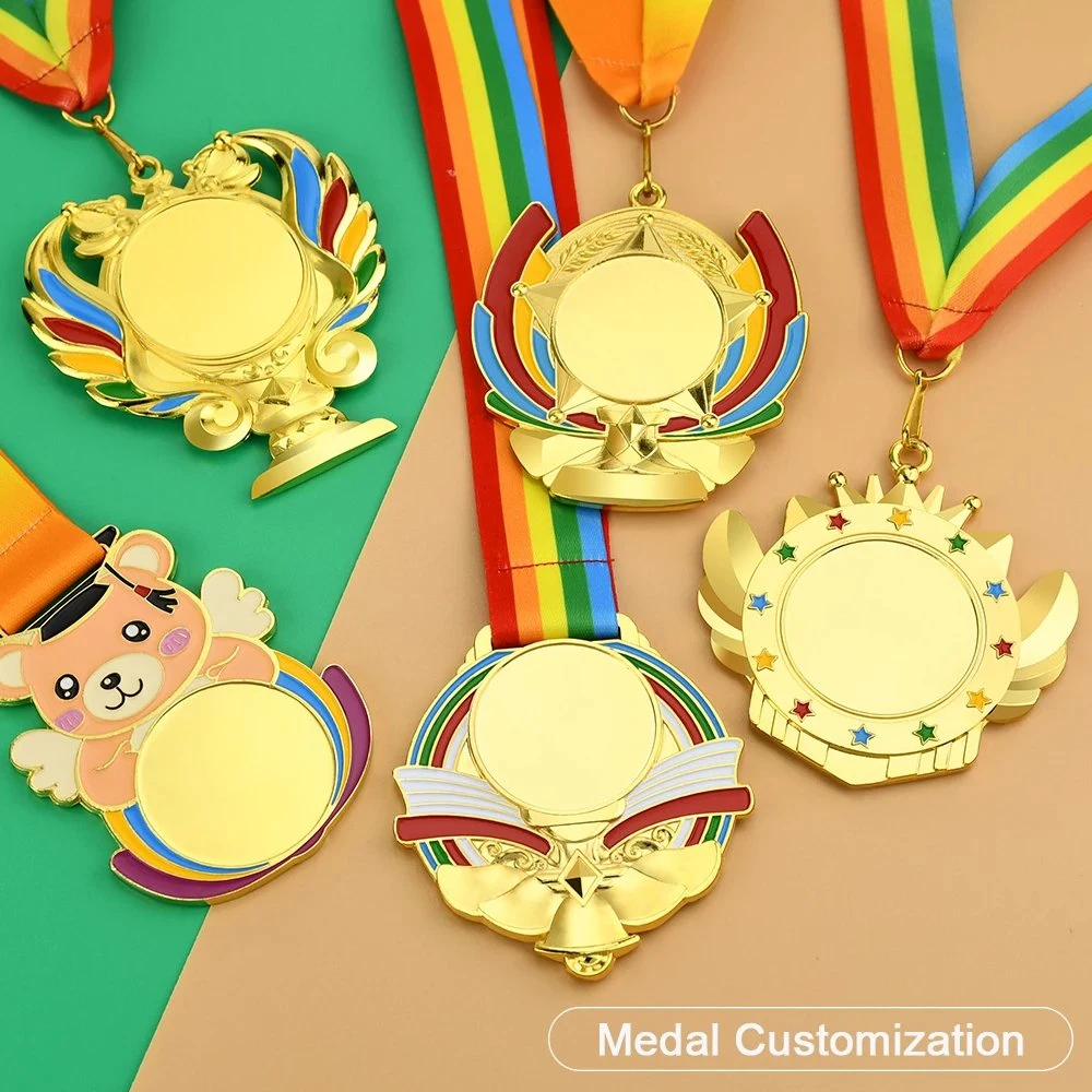 Stainless Steel 2022 Fields First Place Customized Gold Plated Medallion Champion High Quality Enamel Custom Logo Medal with Lanyard
